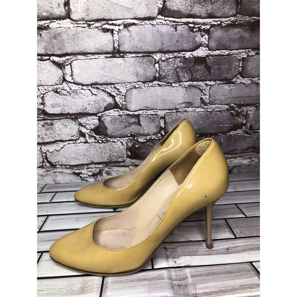 JIMMY CHOO London Yellow Patent Leather Kitten Pumps Heels Women’s Sz 35EU/5M US - Picture 15 of 16